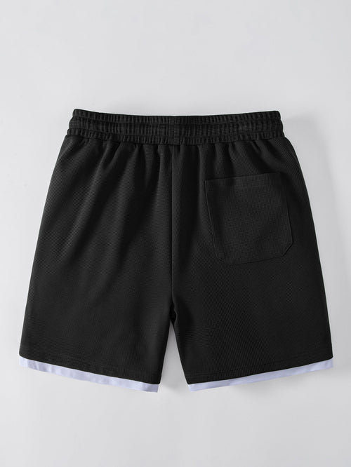 2 In 1 Waffle Drawstring 7" Shorts