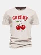 Regular Fit Cherry Print Cotton T-Shirt