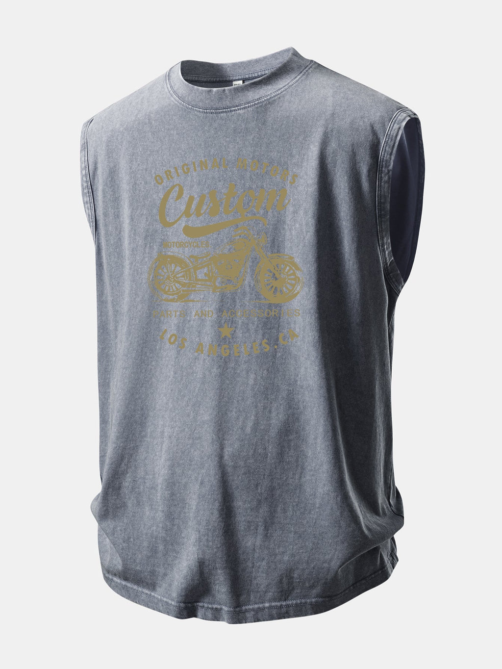 Original Motors Print Washed Distressed Tank Top