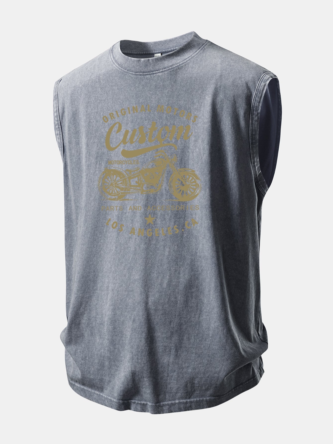 Original Motors Print Washed Distressed Tank Top