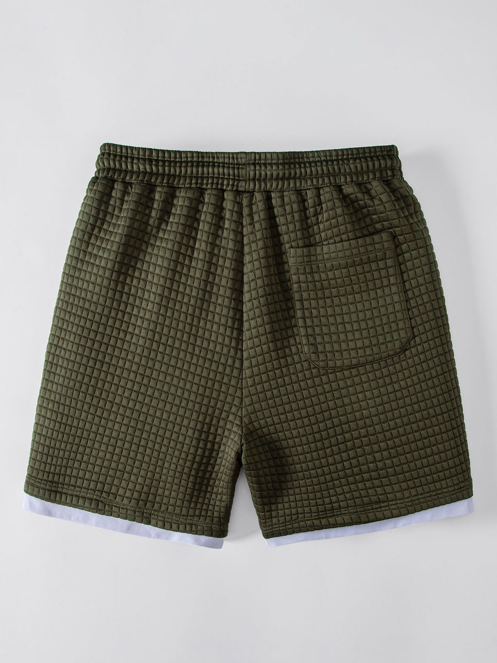 2 In 1 Waffle Notched Collar T-Shirt & Drawstring 7" Shorts Set