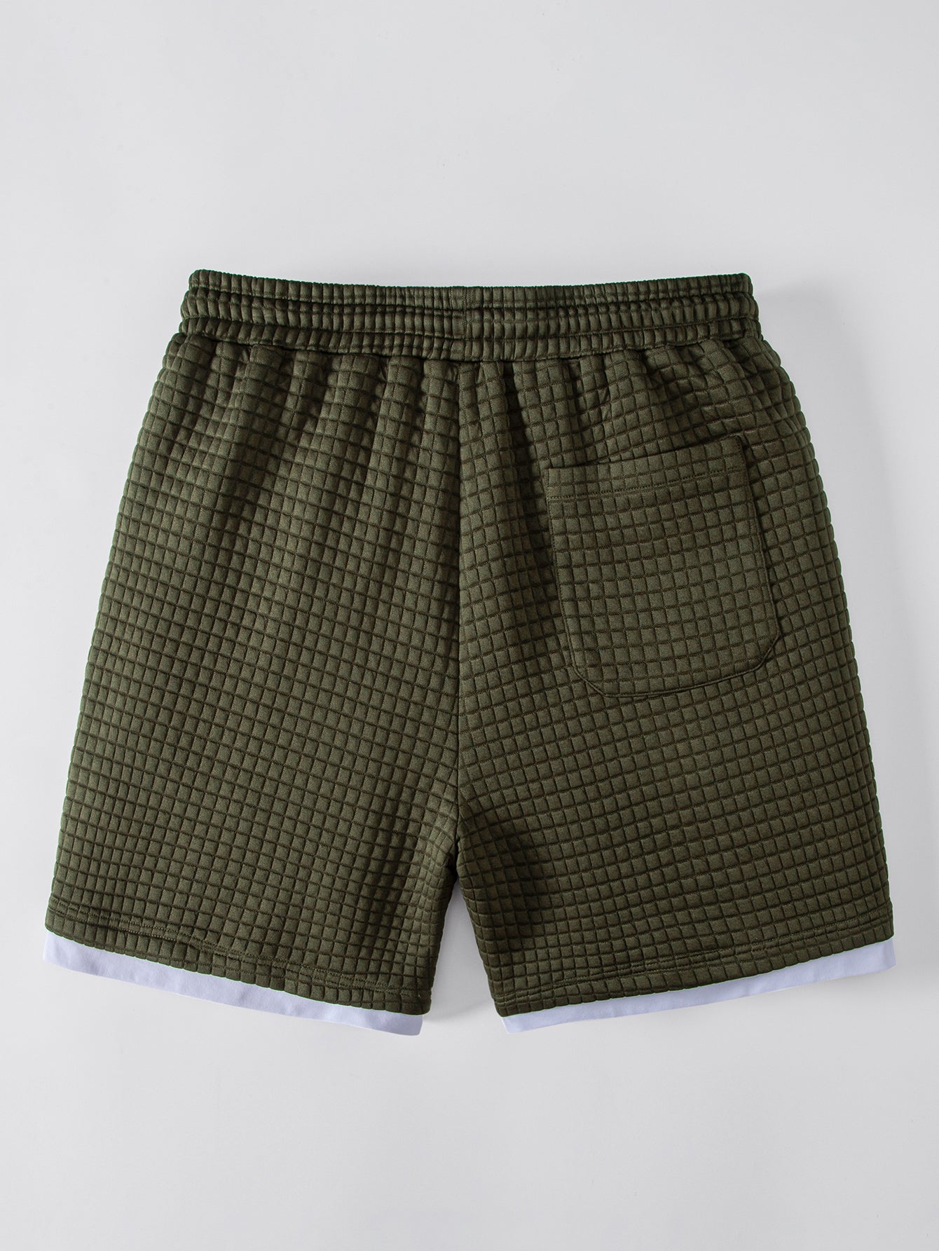 2 In 1 Waffle Notched Collar T-Shirt & Drawstring 7" Shorts Set
