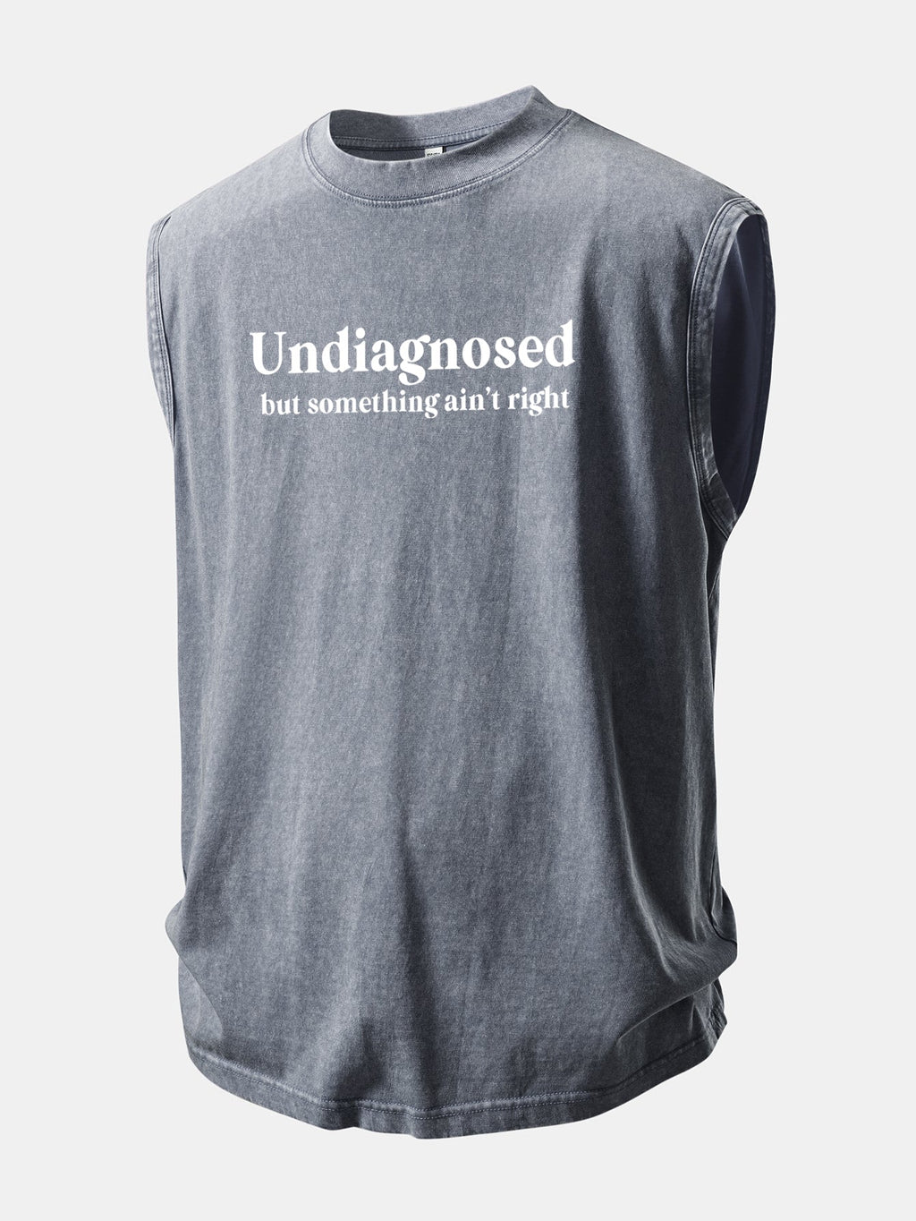 Undiagnosed Print Washed Distressed Tank Top