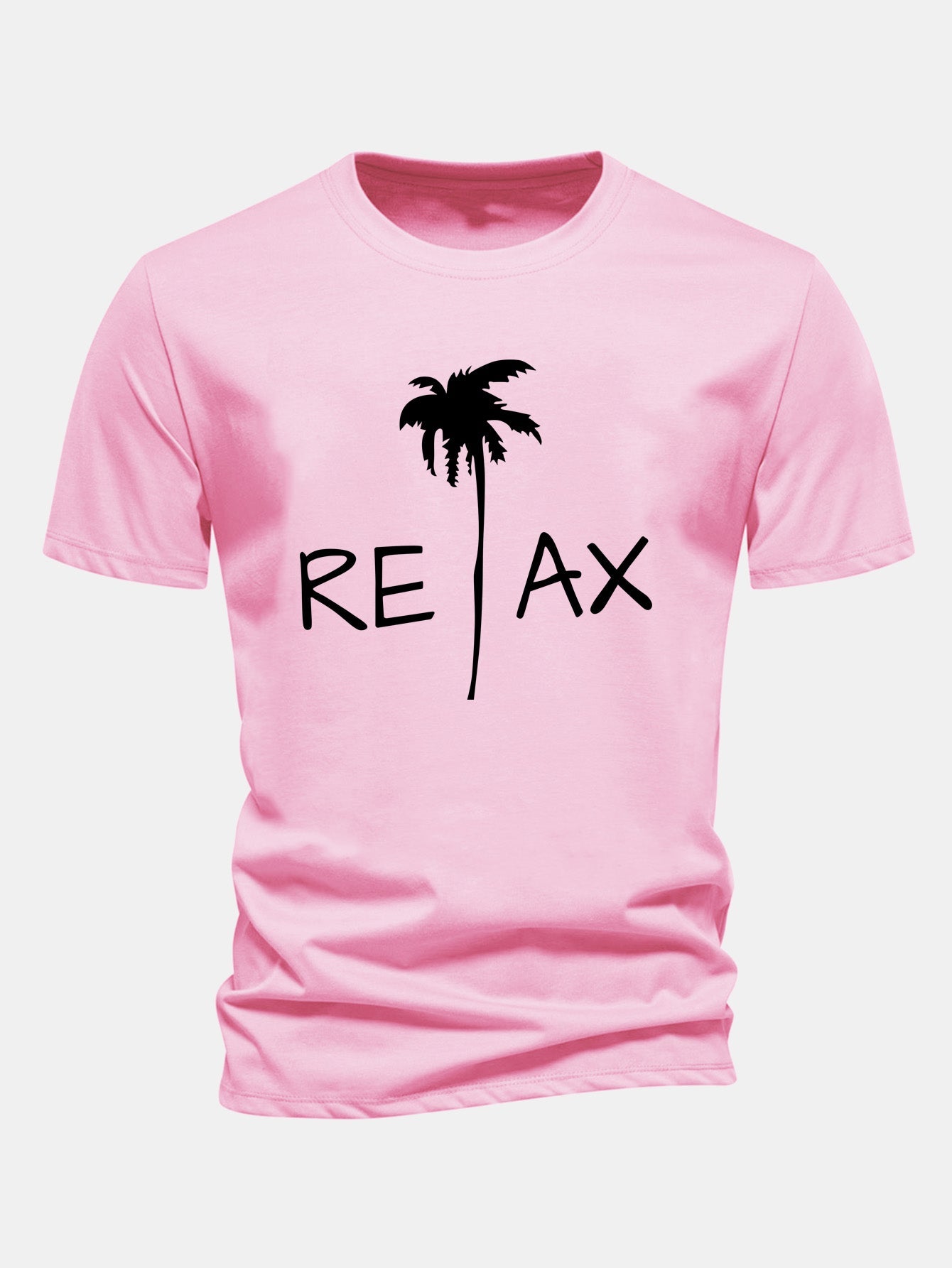 Regular Fit Relax Palm Tree Print Cotton T-Shirt