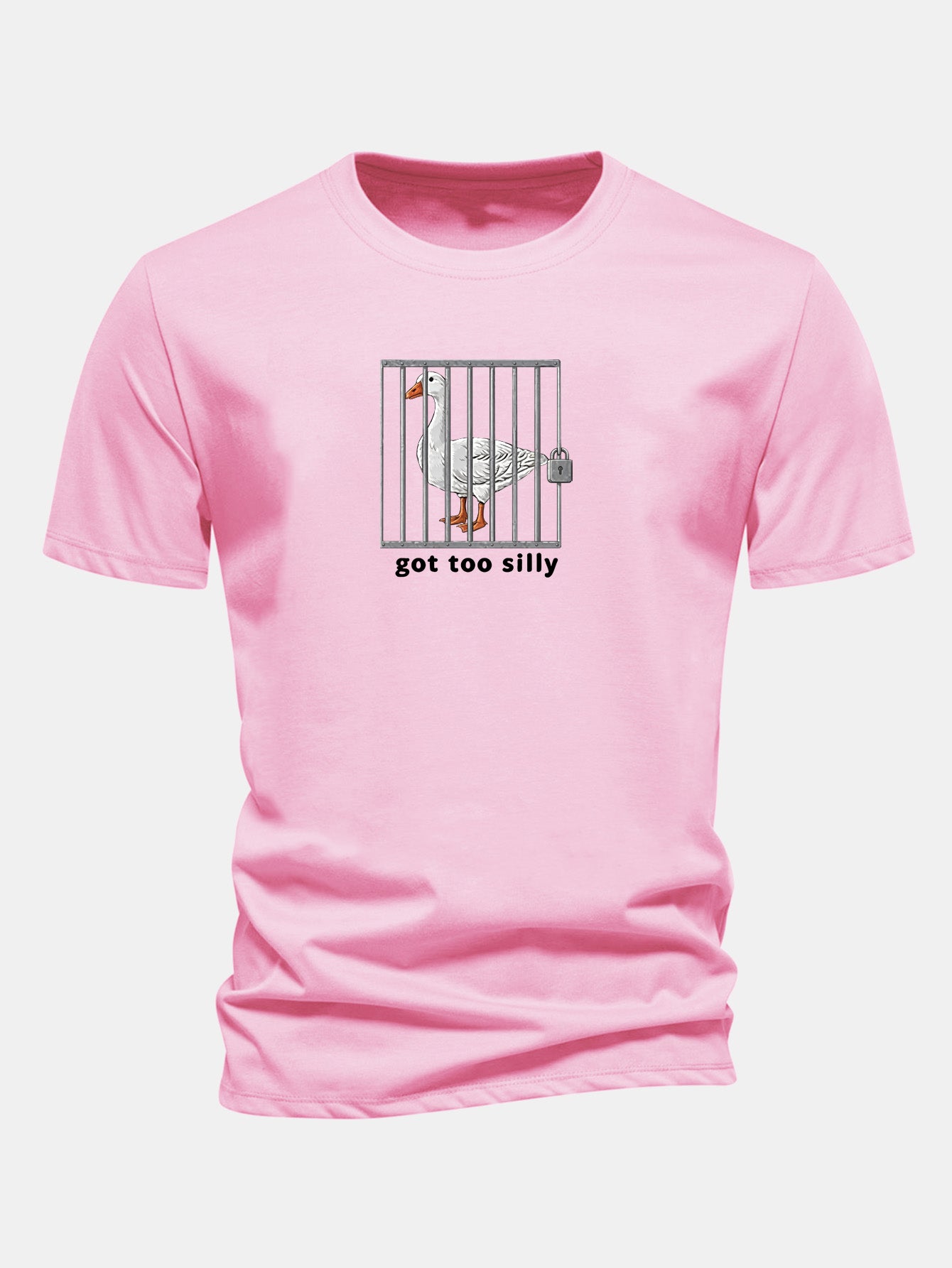 Regular Fit Silly Goose Print Cotton T-Shirt
