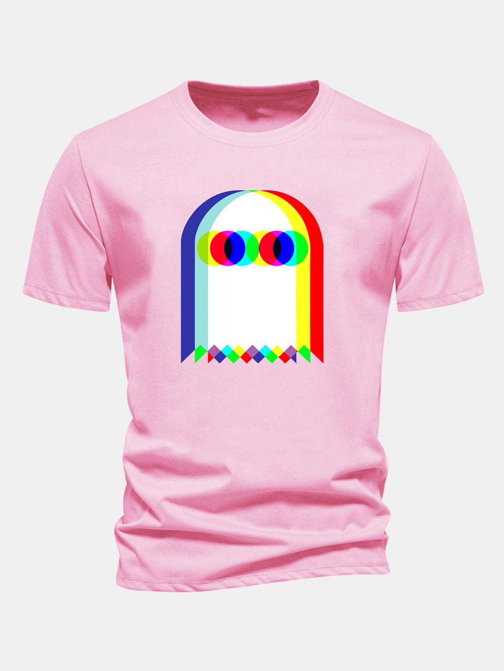 Regular Fit Glitch Ghost Print Cotton T-Shirt
