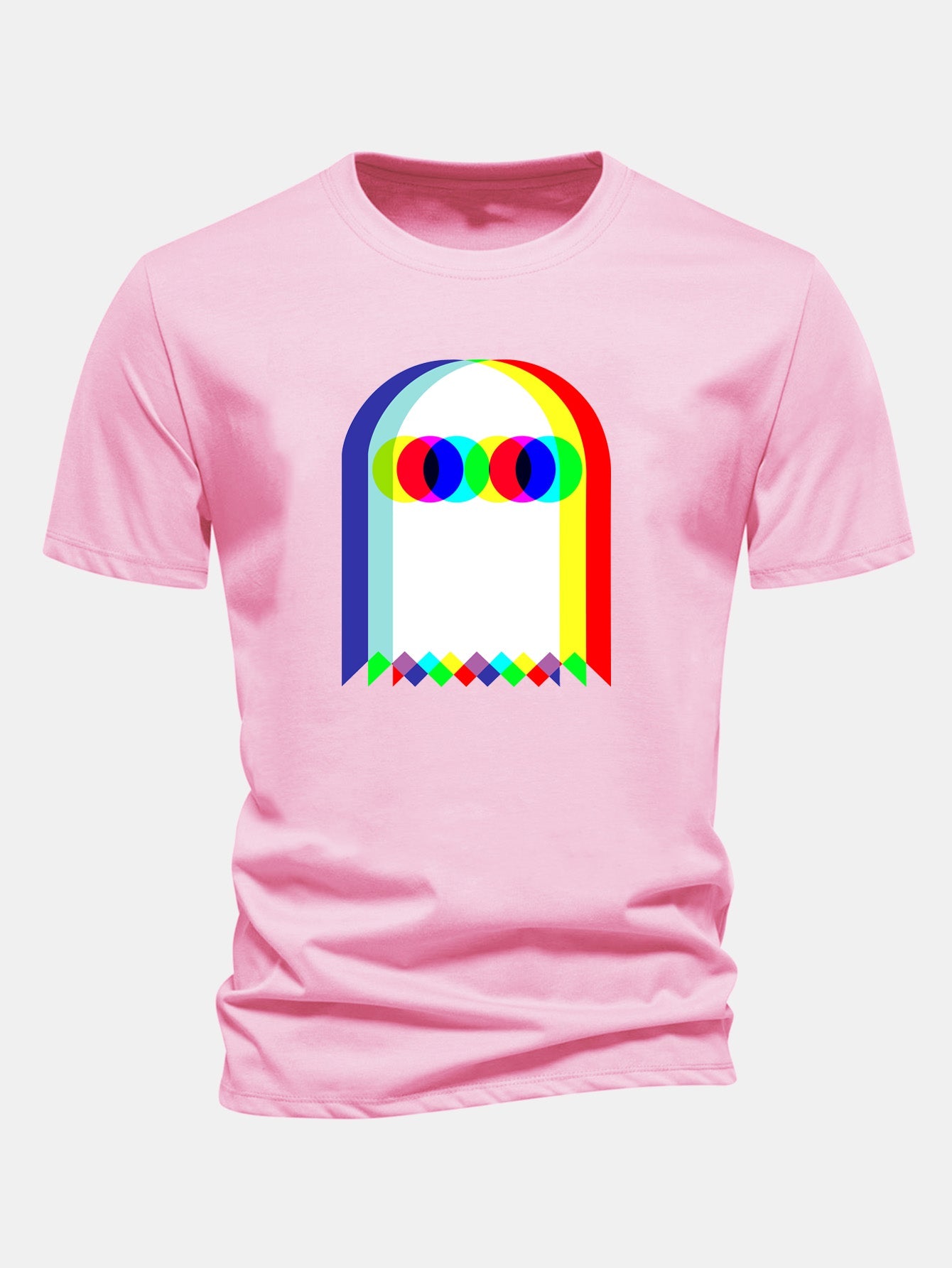Regular Fit Glitch Ghost Print Cotton T-Shirt
