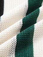 Stripe V Neck Knit Polo