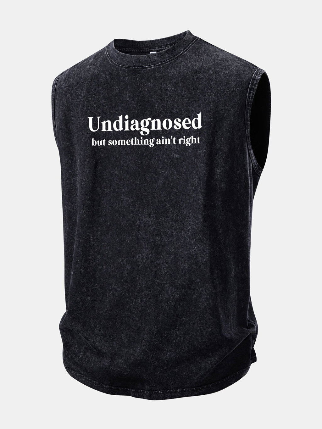 Undiagnosed Print Washed Distressed Tank Top