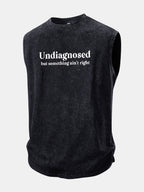 Undiagnosed Print Washed Distressed Tank Top