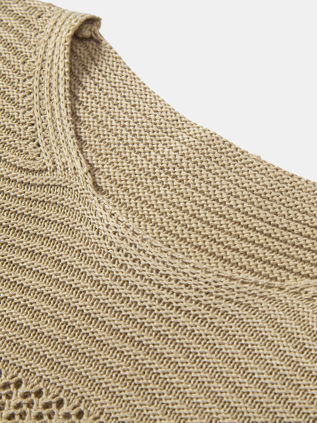 Open Knit Cap Sleeve Mesh Sweater T-Shirt