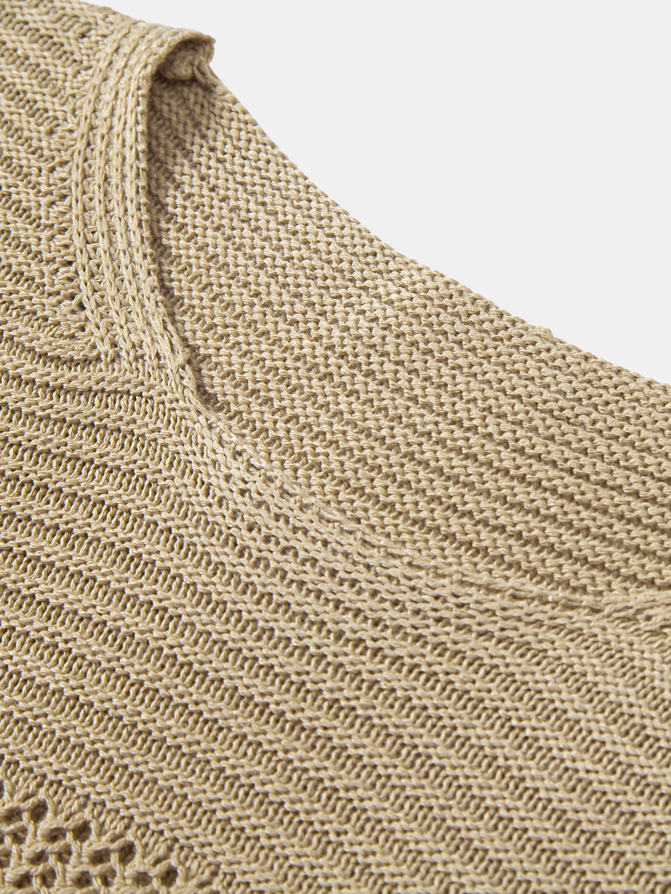 Open Knit Cap Sleeve Mesh Sweater T-Shirt