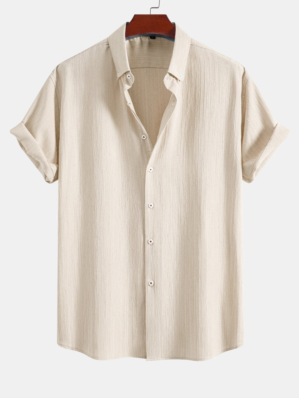 Crinkled Textured Button Down Shirt