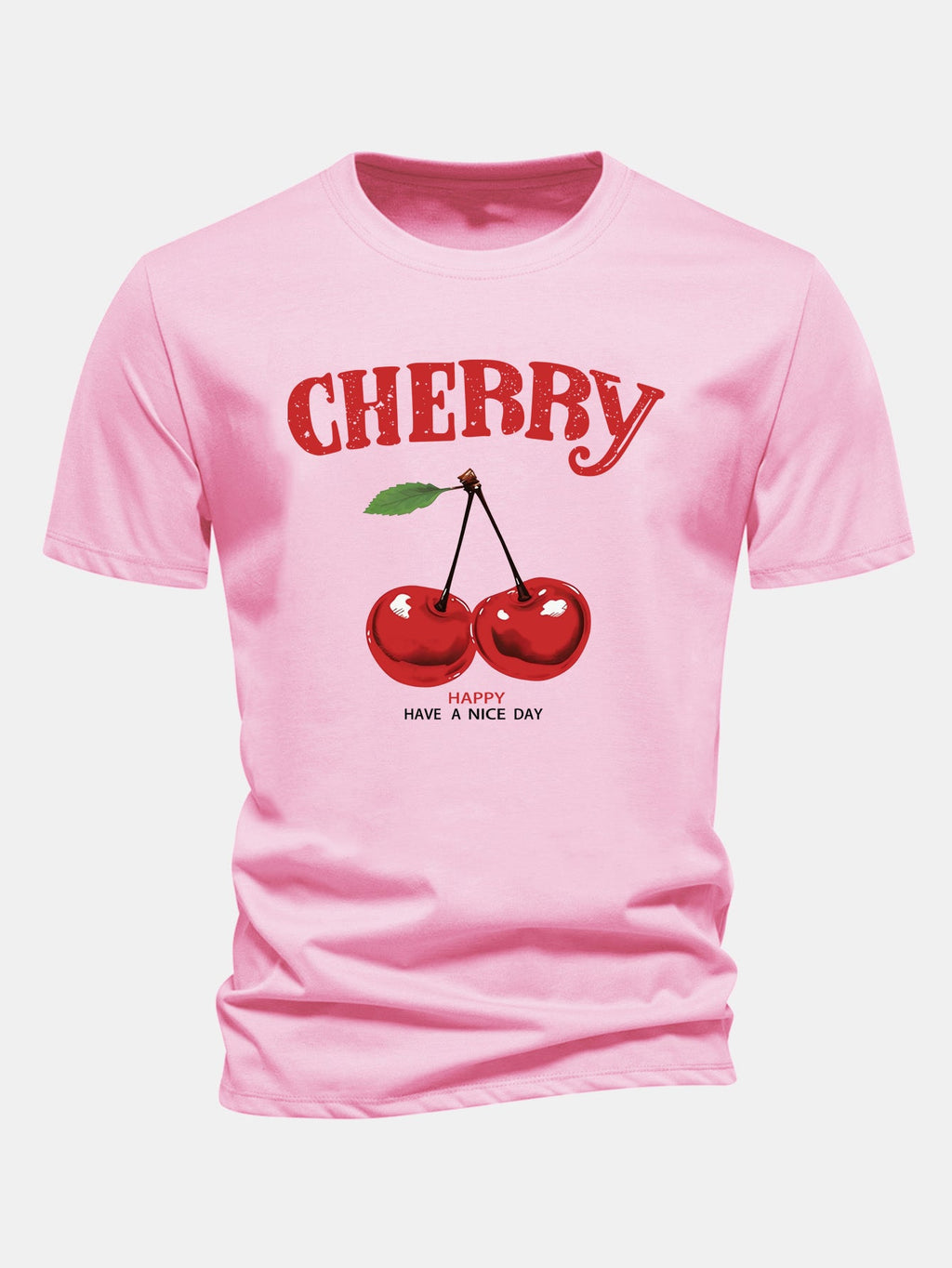 Regular Fit Cherry Print Cotton T-Shirt