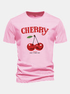 Regular Fit Cherry Print Cotton T-Shirt
