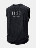11:11 Print Washed Distressed Tank Top