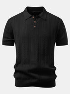 Geometric Jacquard Knit Polo & Slim Fit Tapered Trousers