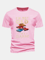 Regular Fit Vintage Car Print Cotton T-Shirt