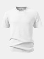 Ribbed Crew Collar T-Shirt & Drawstring Shorts Set