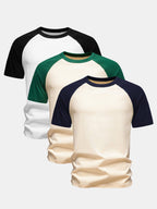 3 Pieces Cotton Raglan Sleeve T-Shirt