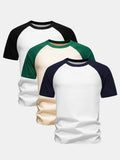 3 Pieces Cotton Raglan Sleeve T-Shirt
