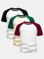 3 Pieces Cotton Raglan Sleeve T-Shirt