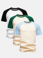 3 Pieces Cotton Raglan Sleeve T-Shirt