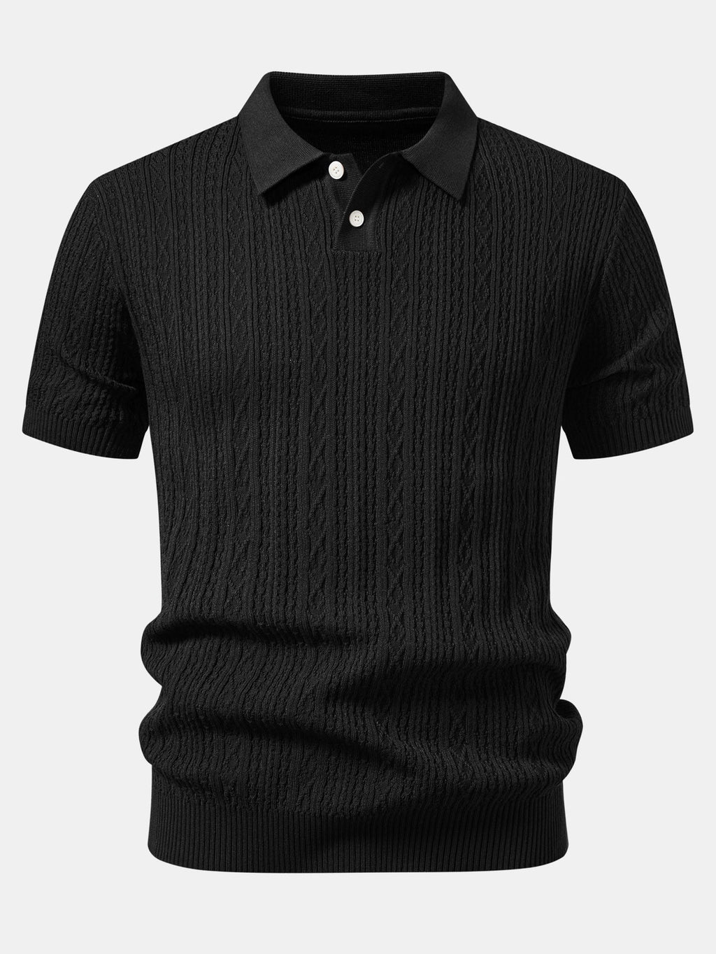Geometric Jacquard Knit Polo