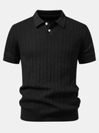 Geometric Jacquard Knit Polo