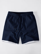2 In 1 Ribbed 7" Shorts