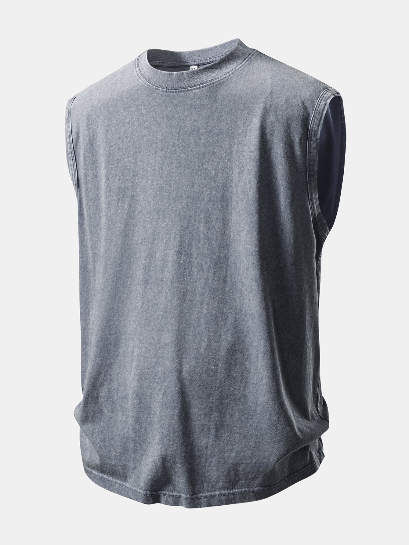 I Want You Print Washed Distressed Tank Top