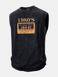 1980's Cassette Tape Print Washed Distressed Tank Top