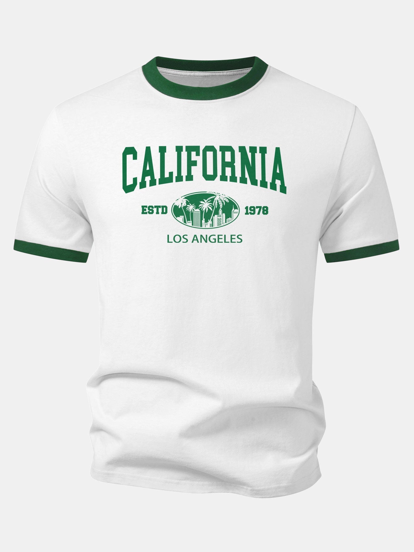 California Print Contrast Ringer T-Shirt