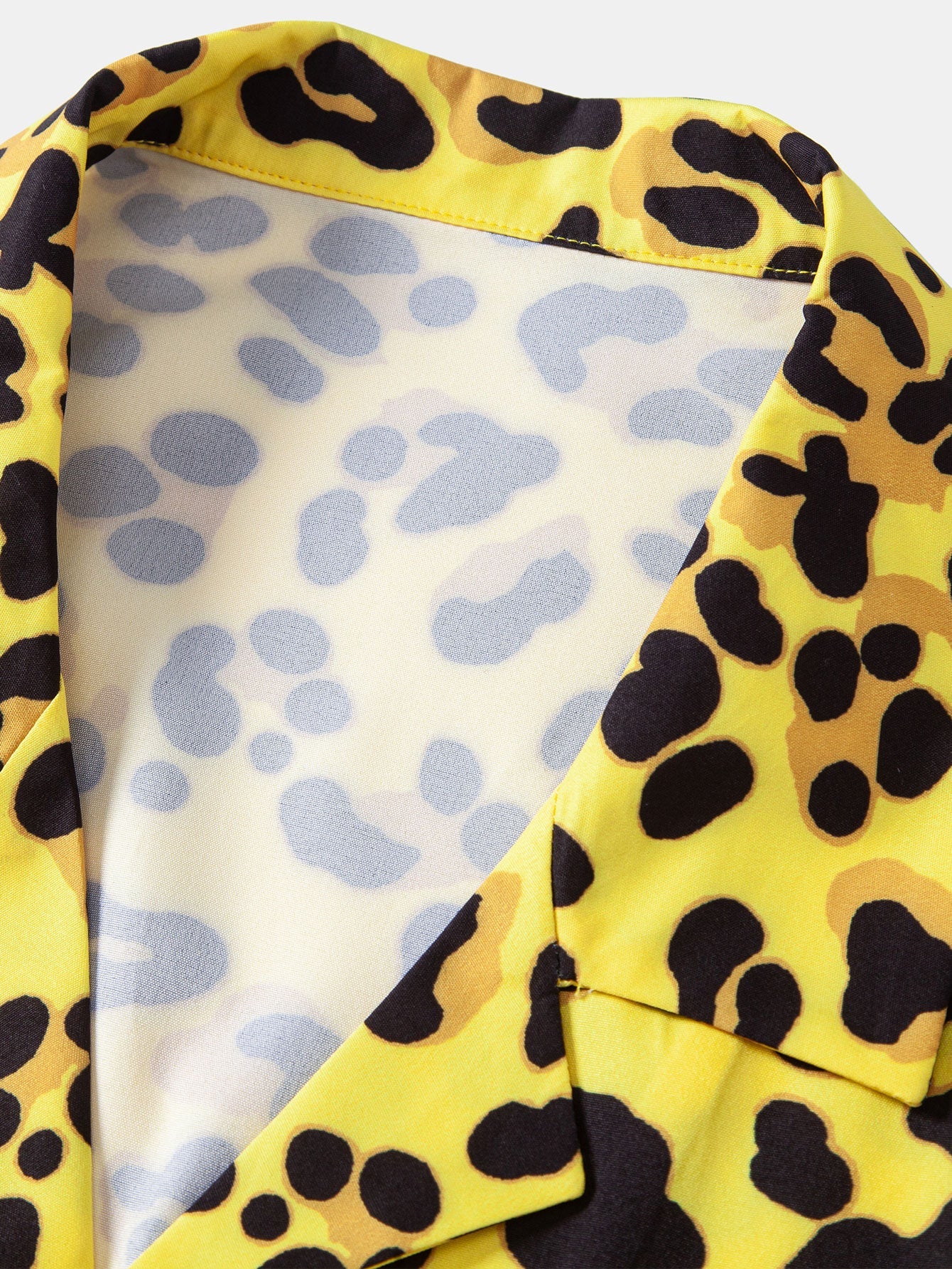 Leopard Print Button Up Shirt & Swim Shorts