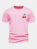 Regular Fit Cherry Print Cotton T-Shirt