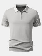 Contrast Trim Zipper Polo