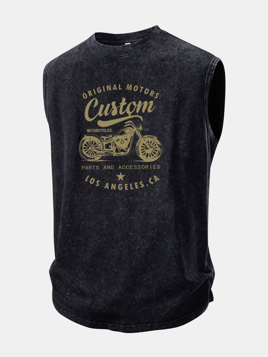 Original Motors Print Washed Distressed Tank Top