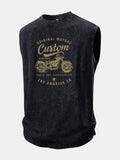 Original Motors Print Washed Distressed Tank Top