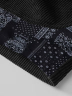 Paisley Print Patchwork Corduroy Shorts