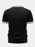 Contrast Trim Knit Polo Shirt & Slim Fit Tapered Trousers