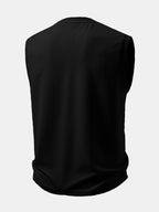 Ribbed Notched Collar Tank Top & Ribbed Drawstring 7" Shorts