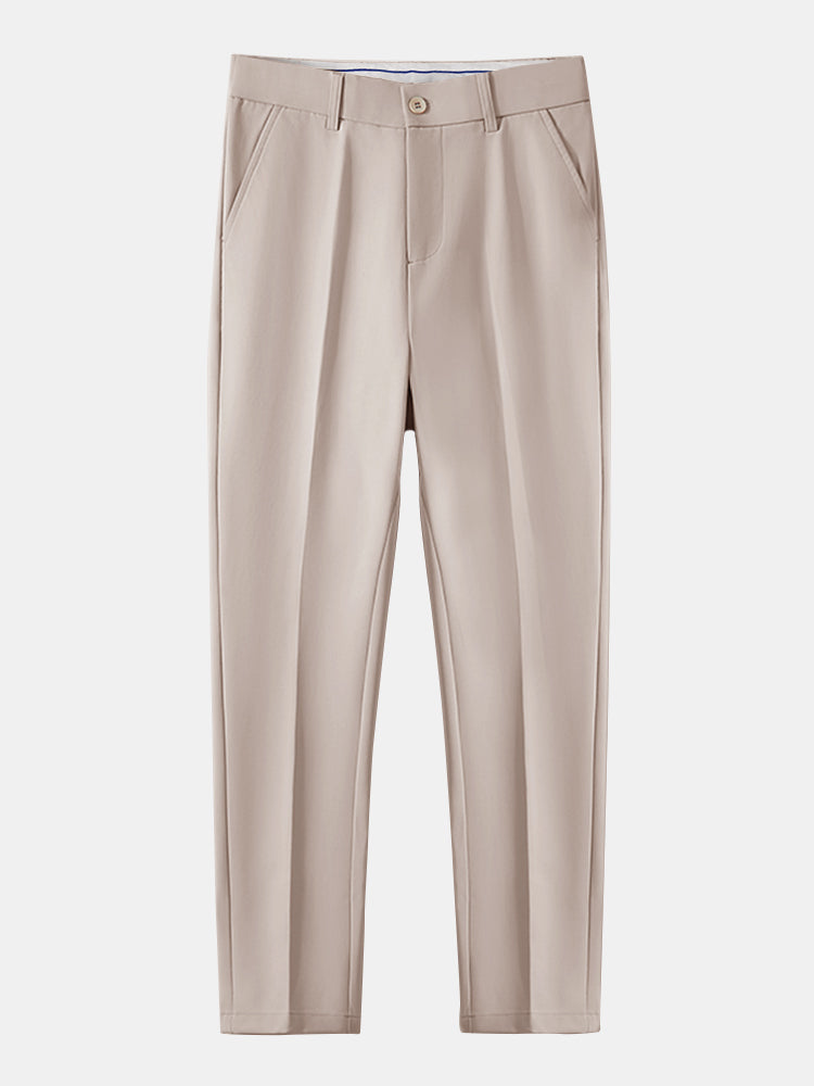 Contrast Striped Ribbed Knit Polo & Slim Fit Tapered Trousers