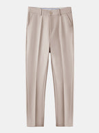 Contrast Striped Ribbed Knit Polo & Slim Fit Tapered Trousers