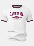 California Print Contrast Ringer T-Shirt