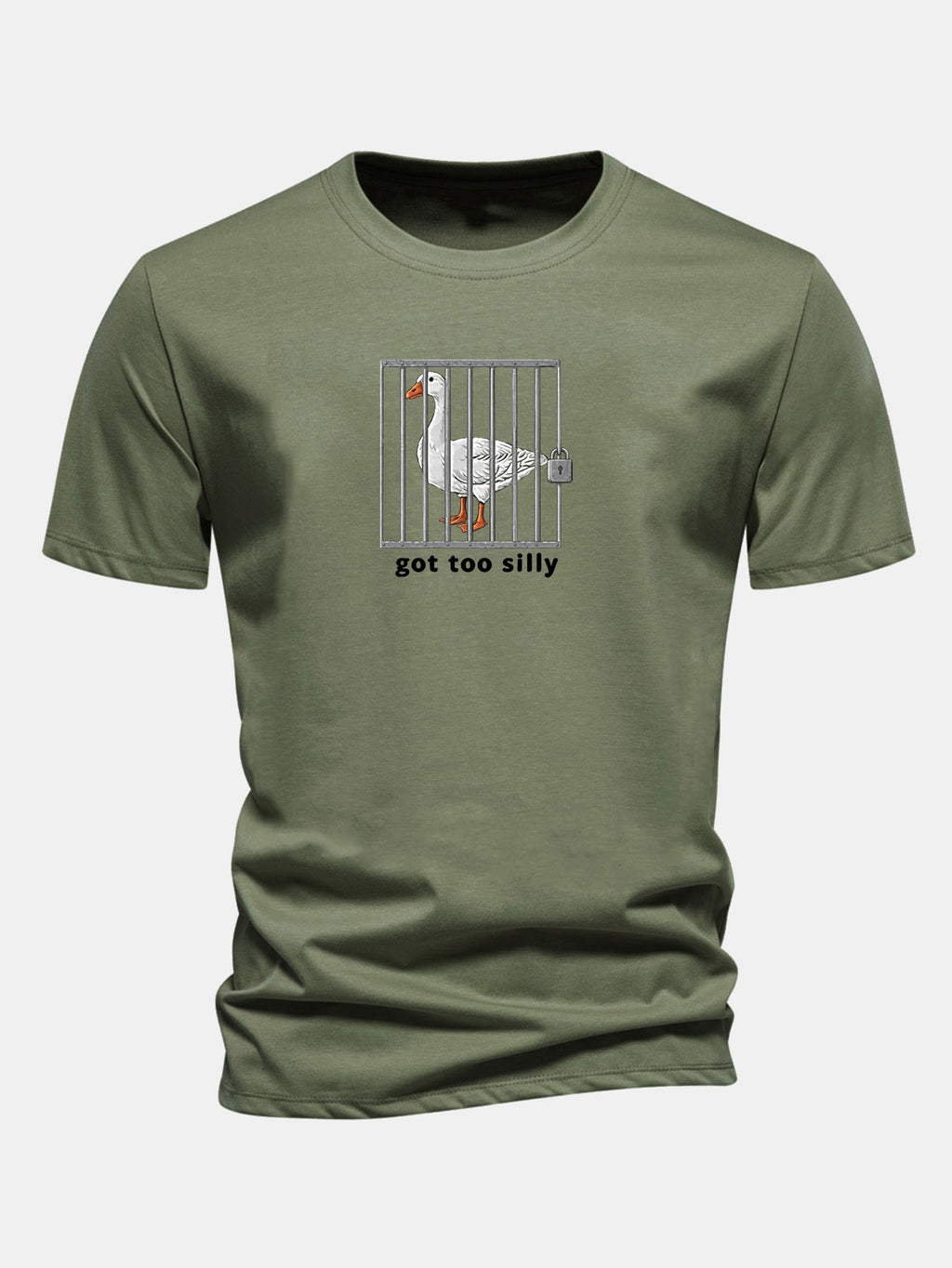 Regular Fit Silly Goose Print Cotton T-Shirt