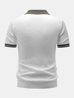 Contrast Trim Knit Polo Shirt & Slim Fit Tapered Trousers