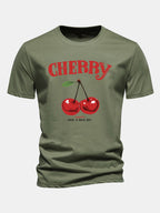 Regular Fit Cherry Print Cotton T-Shirt