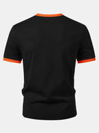 California Mountain Print Contrast Ringer T-Shirt