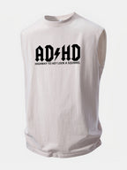 ADHD Print Washed Distressed Tank Top