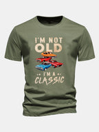 Regular Fit Vintage Car Print Cotton T-Shirt